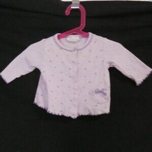 VITAMINS BABY | P2P 10 inches measured | Lilac Baby Cardigan With Floral Accents